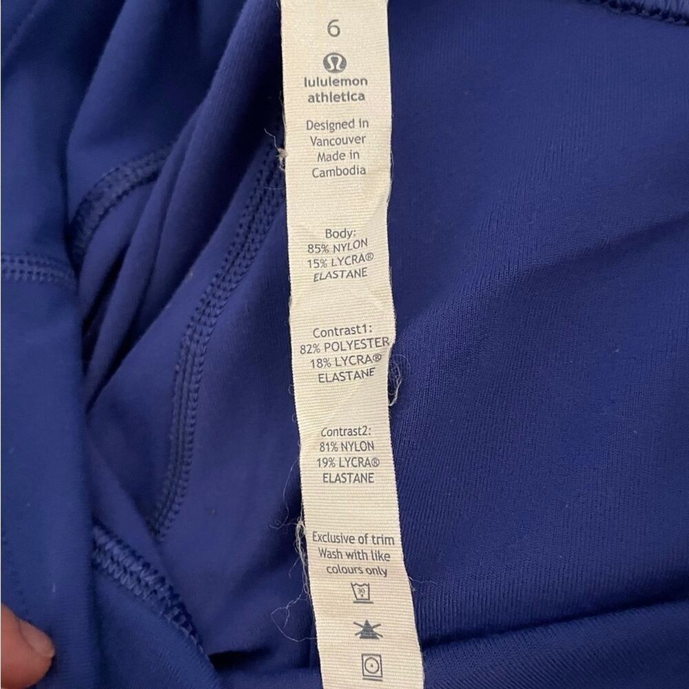 Lululemon wunder under III reversible leggings back blue size 6 gym cropped pant - Picture 9 of 9